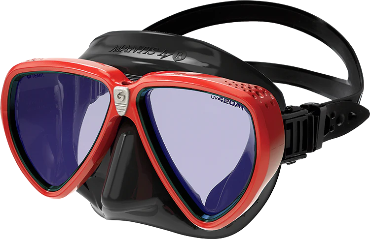 GM-1246 MANTIS LVR BLACK SILICON UV420 MASK PRO RED