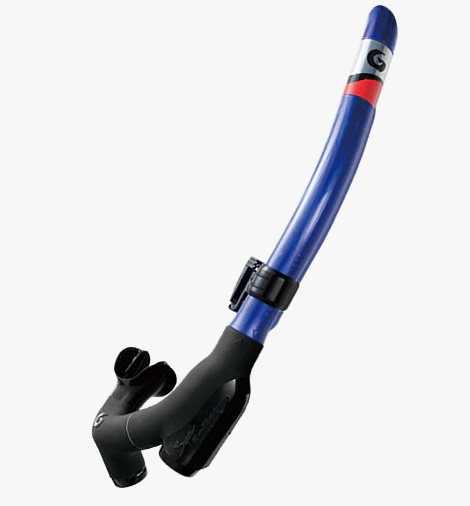 GS-3180B SUPER BULLET BK SILICONE SNORKEL MN BLUE